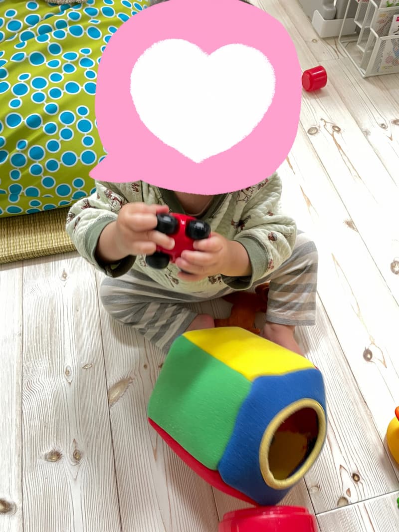プレイアロングの玩具で遊ぶ息子