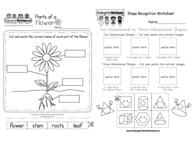 kindergarten worksheets　無料英語ワークシート　プリント教材